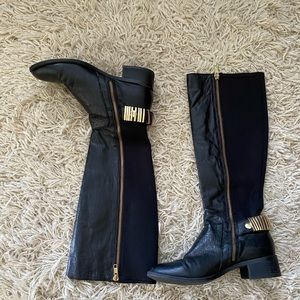 Steve Madden Women Boots ,Regina Black Leather Riding Boots Size 6.5M